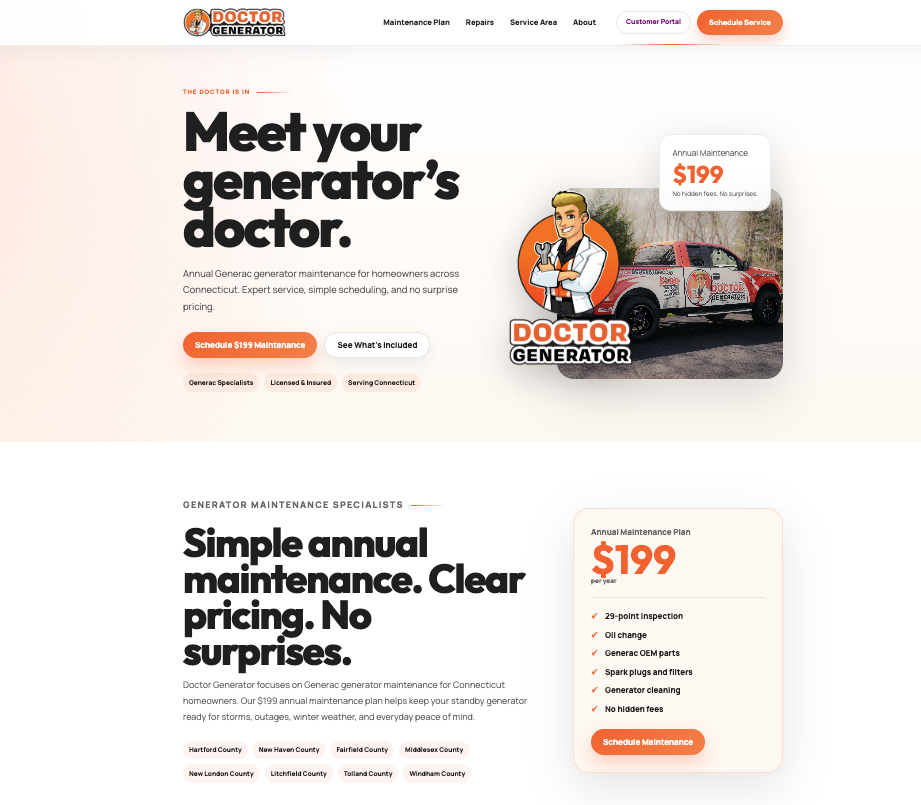 Doctor Generator website built by TSSG Digital