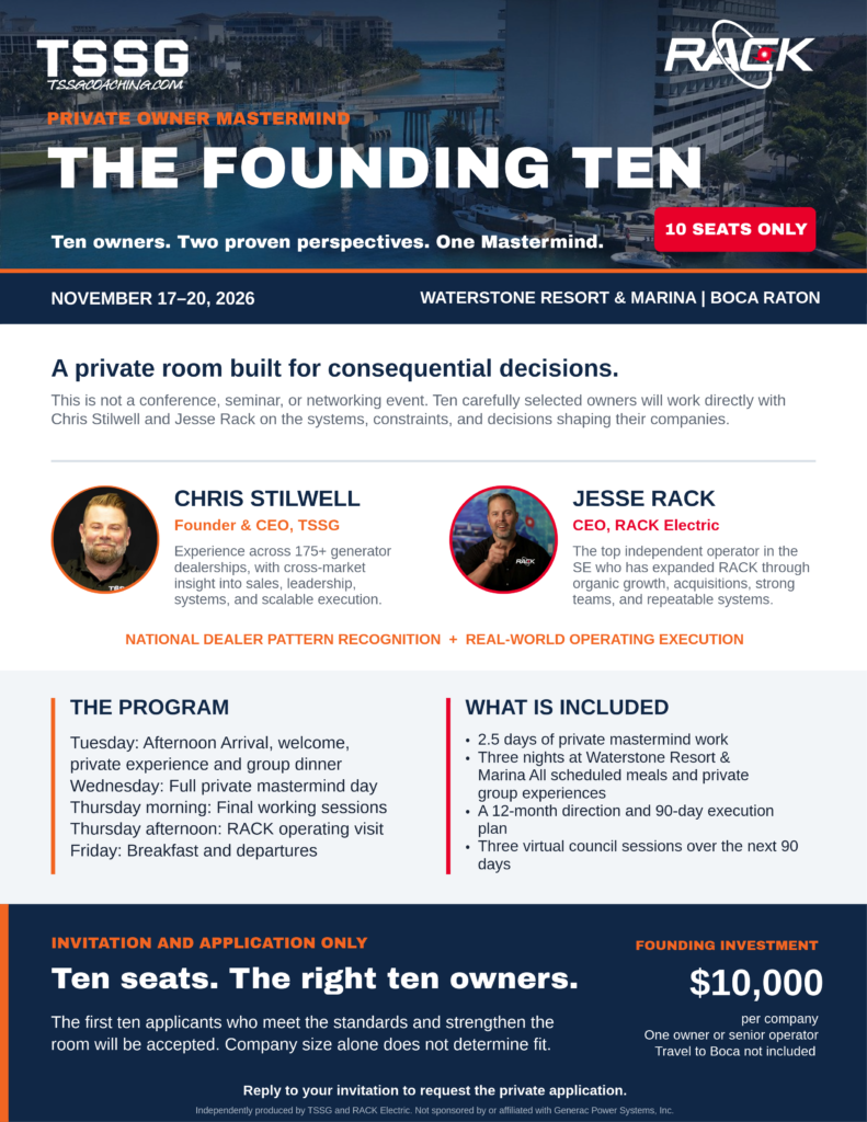 The Founding Ten private owner mastermind event overview